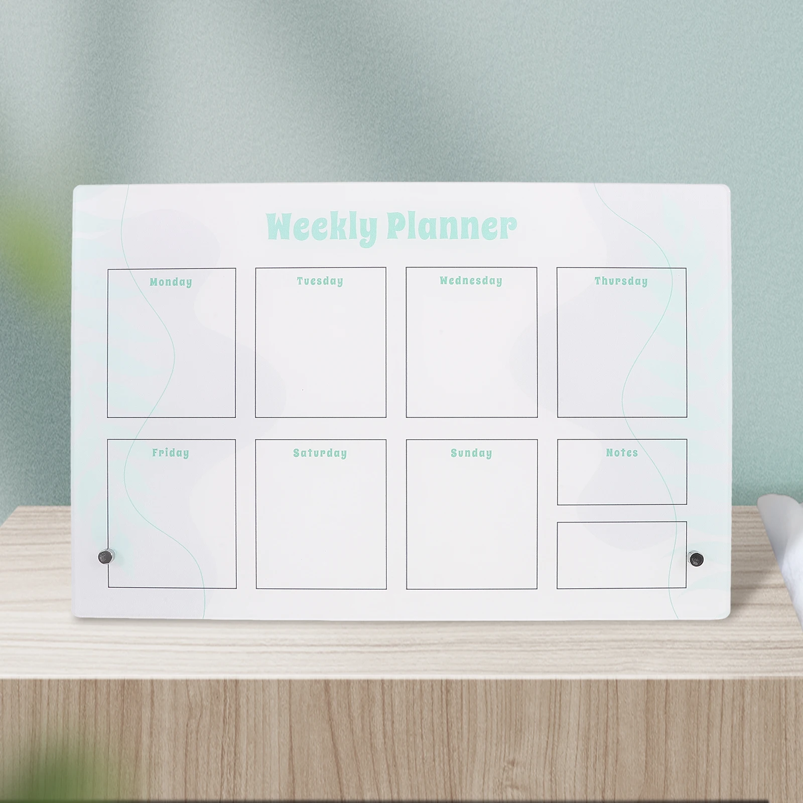 1Set Magnetic Dry Erase Board Planner Acrylic Desktop Calendar for Family Schedule Weekly Organizer Erasable Reusable Message
