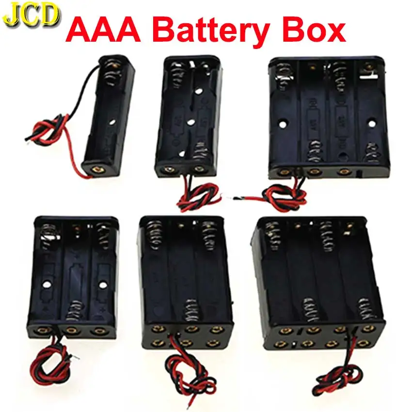 JCD 1/2/3/4/6/8 Slot AAA Battery Case AAA Battery Box AA Battery Holder Socket AAA DIY Leads With 1 2 3 4 6 8 Slots