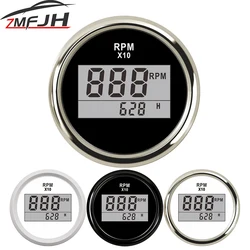 52mm Outboard Engine Tachometer Gauge with Hour 0~9990 RPM Meter For Marine Car Motor Tacho Motorcycle Digital Speedometer