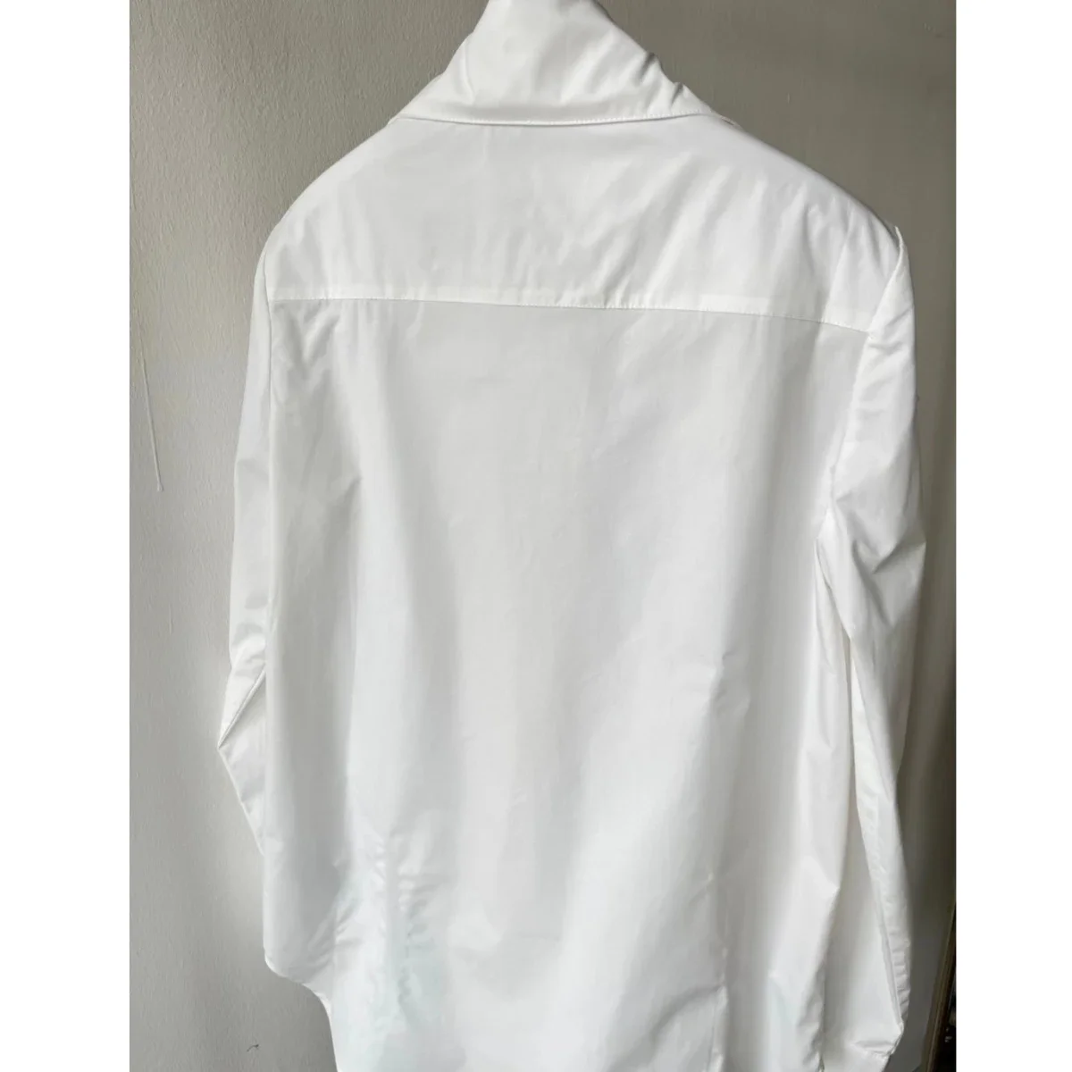 large lapel shirt women\'s minimalist design sense versatile long-sleeved shirt white top pure cotton square collar