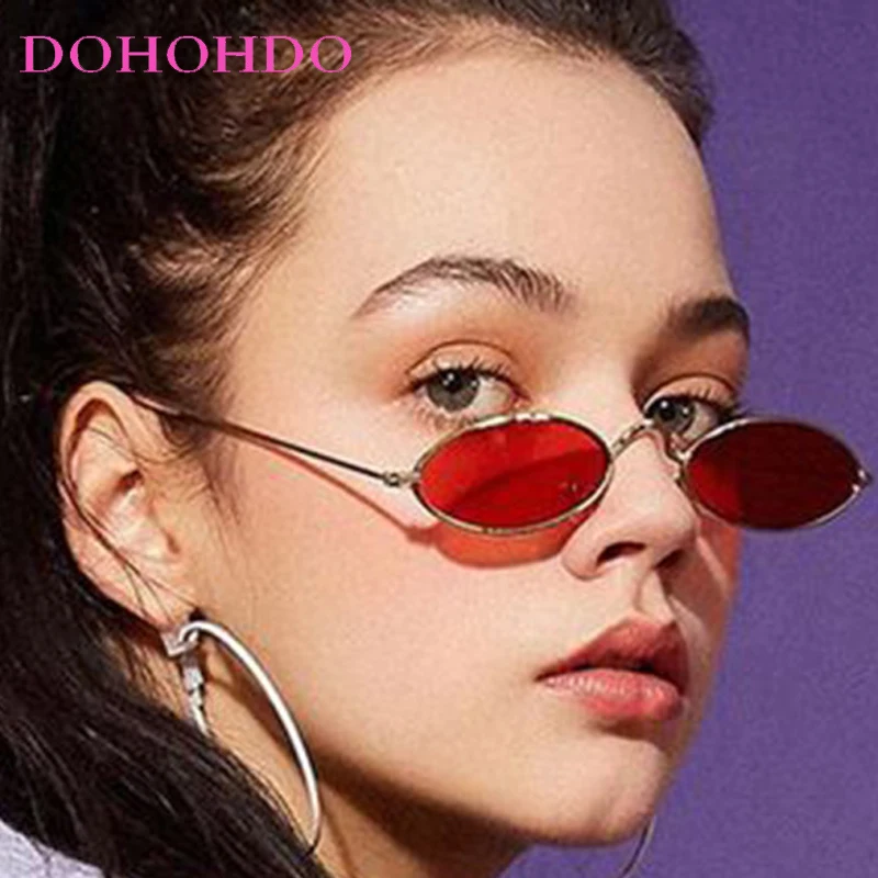 

Luxury Brand Designer Small Oval Metal Sunglasses Women Vintage Trendy Punk Men Sunglass Travel Driving Shades Female UV400 Очки