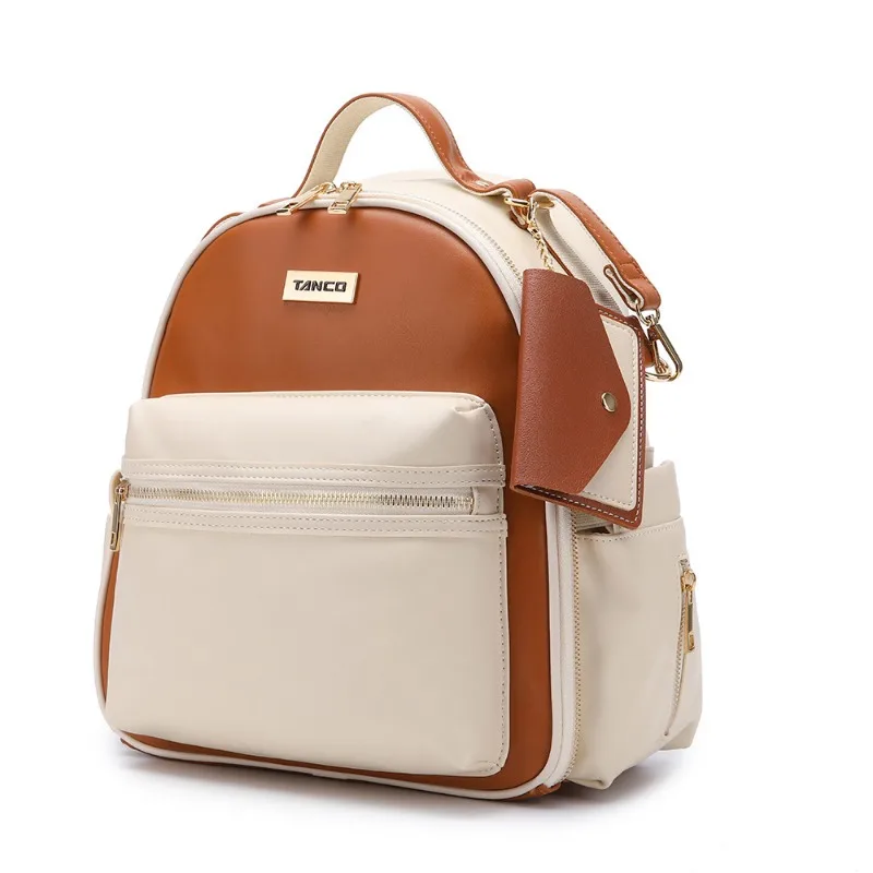 Fashion Vintage Women Backpack Urban Commuter Mini Backpack Soft PU Daypack with Card Holder Light Waterproof Travel Rucksack