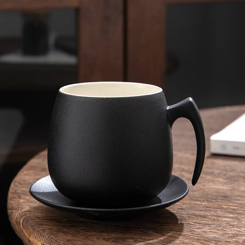 Creative Ceramic Office Mug Creative Boutique Ceramic Office Mug Coffee Mug with A Cup Seat Lightweight Luxury Retro Office New