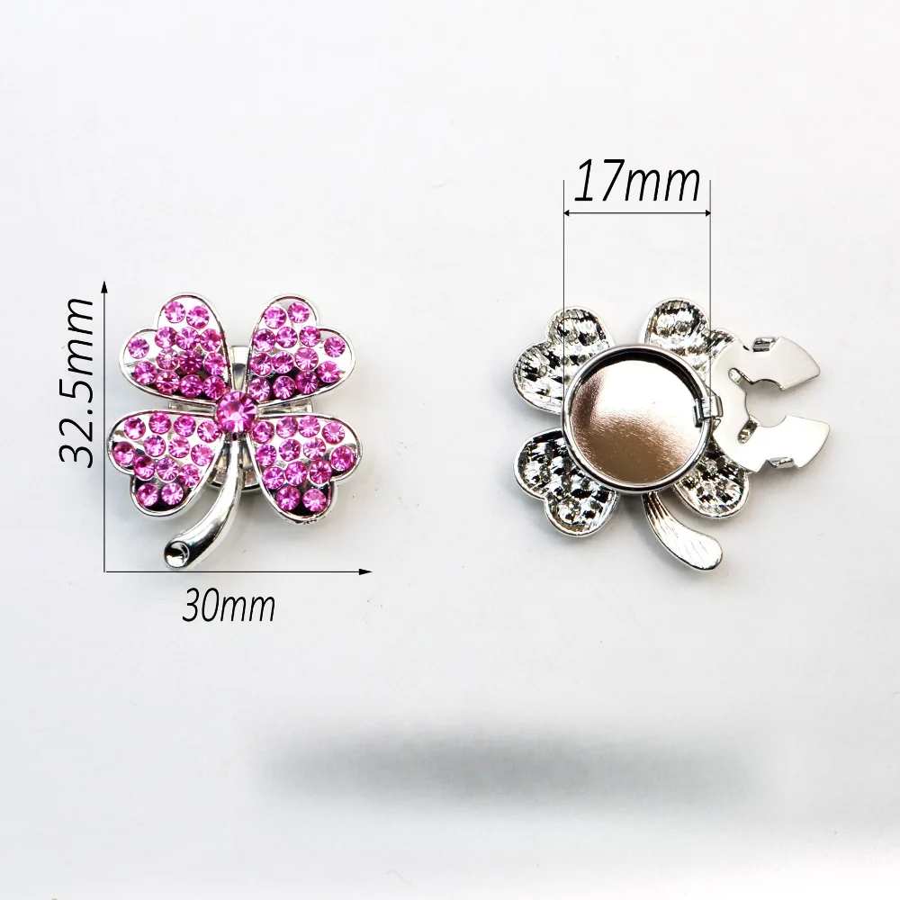 Clover Rhinestone Cufflinks Lucky Clover Diamond Set Cufflinks Banquet Suit Shirt Decoration Cuff Buckle