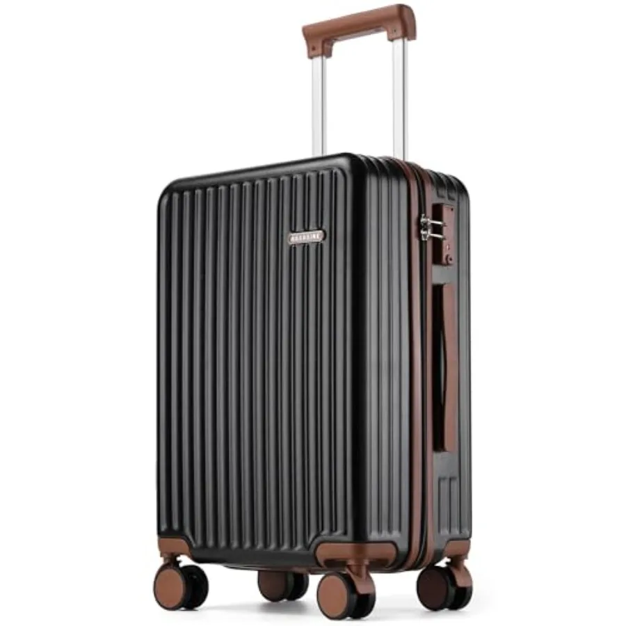 

Hardside Carry-on Suitcase with Spinner Wheels for Air Travel Lightweight Hard Shell Small Luggage in Black with TSA Lock