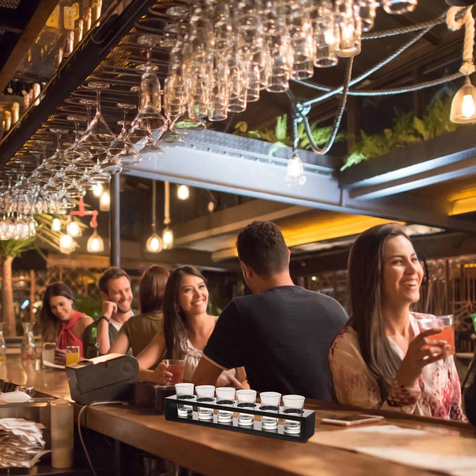 

1Set Creative Wine Cups Glass Cup with Wood Base Stylish Liquor Cup Set Functional Home Bar Accessory Wear Resistant Easy Clean