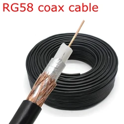 RG58 RG-58 50-3 Coaxial Cable Adapter Connector Coax RG58 Cable Wires 50 Ohm High Quality Brass Copper 10M~20M