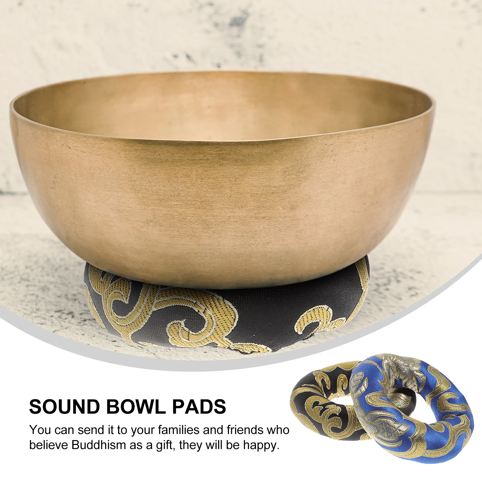 

2pcs Nepal Buddhism Singing Bowl Pads Premium Sound Bowl Cushions Lightweight Easy Carry Gift For Families Friends