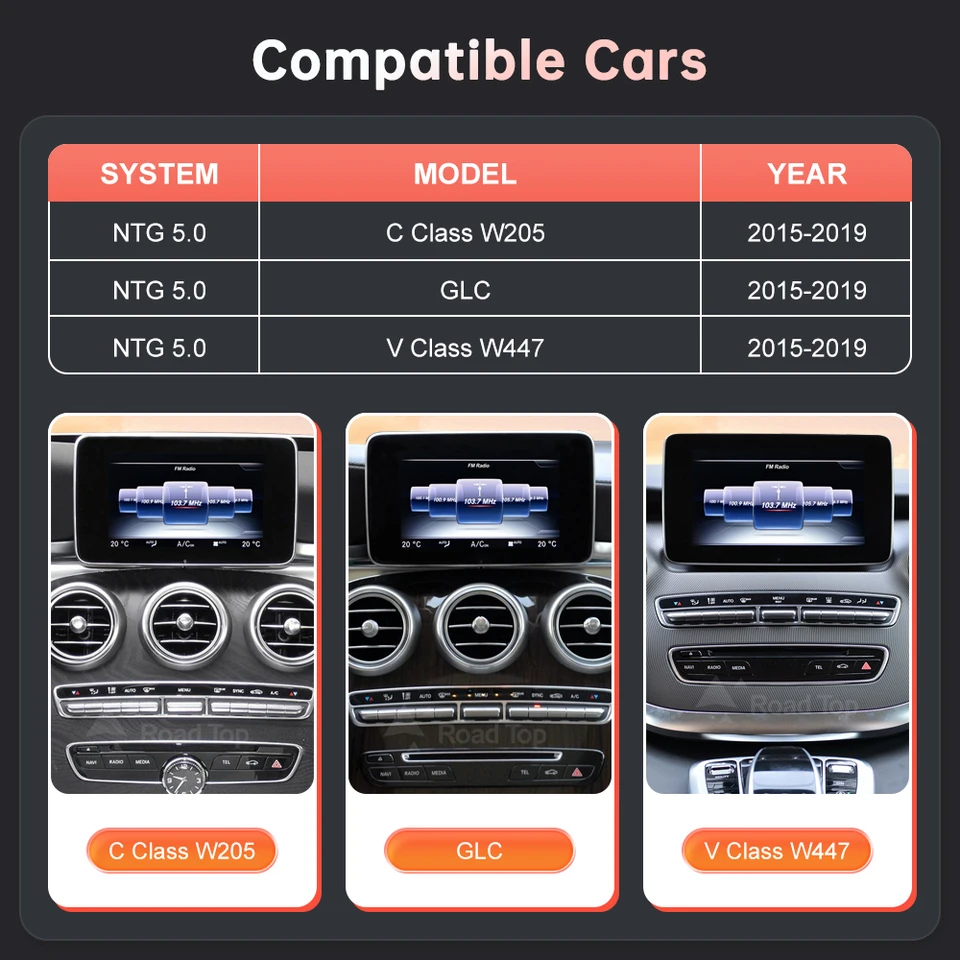 Linux Multimedia Screen Wireless CarPlay Android Auto for Mercedes