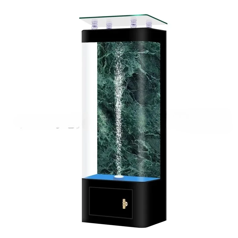Sintered Stone Aquarium Vertical Fish Tank for Living Room Modern Home Decor Medium Size Smart Background Panel Stand