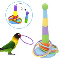 Bird Training Ring Toy Parrot Educational Toys Training Interactive Bird Supplies Bird Toys Random Color игрушки для попугаев