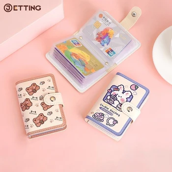 1PC Kawaii Bear porta carte di credito in pelle PU carino Multi Grid Business ID porta carte di credito porta carte di credito piccolo portafoglio portatile