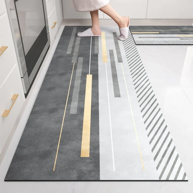

Kitchen Mat Waterproof Oil-Proof Non-Slip Pvc Leather Floor Rug for Kitchen Decoration Home Kitchen Carpet Alfombras De Cocina