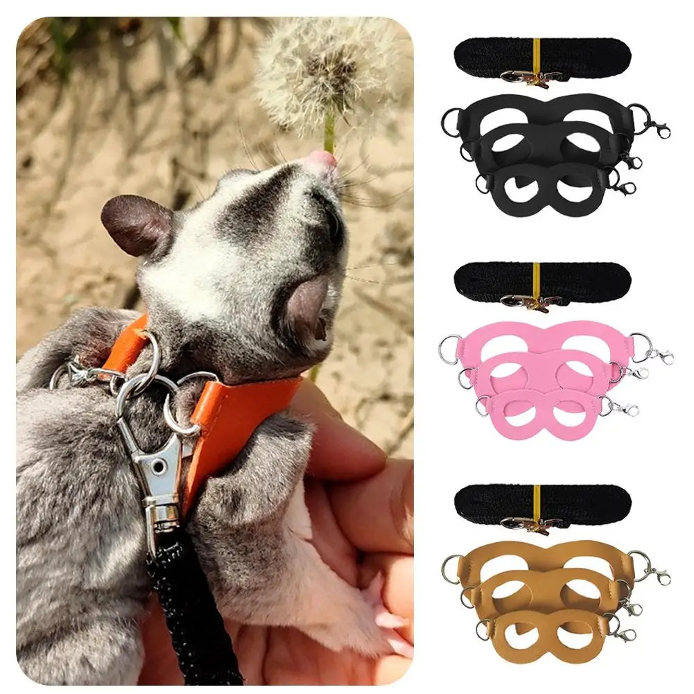 Small Pet Traction Rope Leather Material Anti-escape And Anti-bite Rope For Hamsters, Golden Bears, Squirrels, And Squirrel U0M9