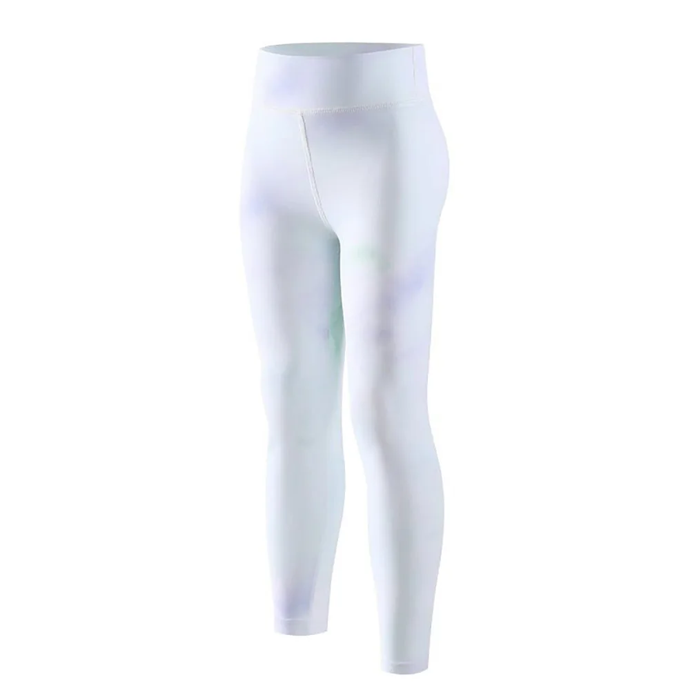 Girls Athletic Leggings Kids Dance Workout Running Yoga Pants High Elasticity Class A Quick-drying Cool Feeling