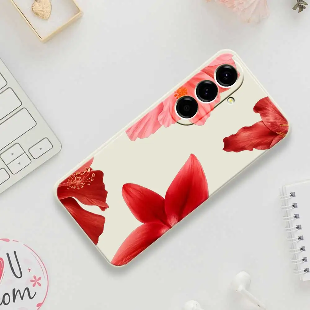 Funda de teléfono con patrón de flores para Samsung Galaxy A56 A32 A23 A22 5G A32 A23 4G A55 A54 A53 A52 A51 A35 A34 A31 A25 A24 funda suave