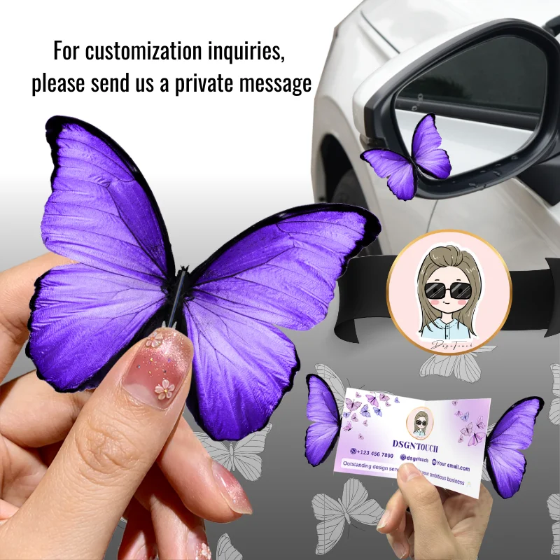 DSGNTOUCH Butterfly Business Cards Custom Die Cut Minimum Quantity 200 PCS Pre Scored Fold Paper Custom Shape Free Design