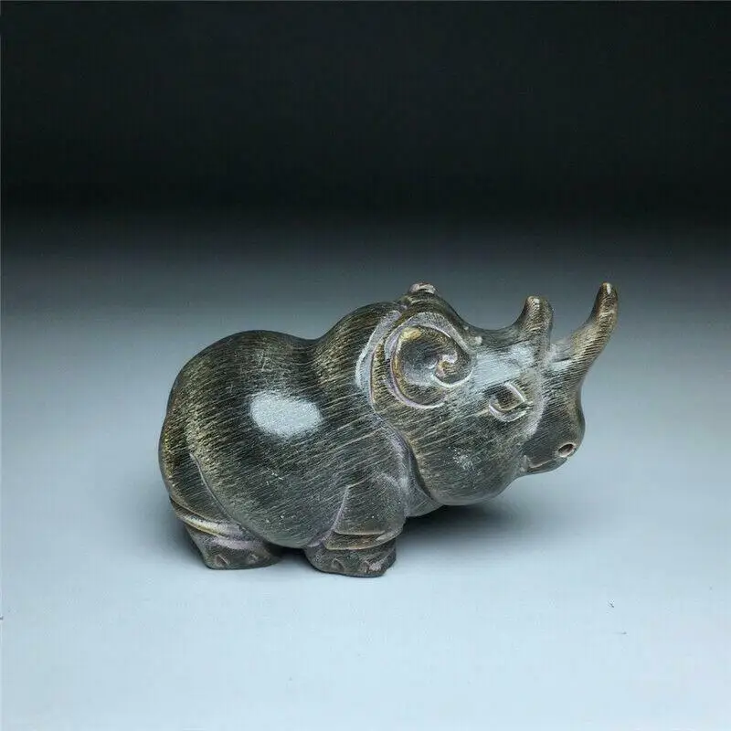 Chinese natural ox horn Hand carving rhinoceros statue Pendant