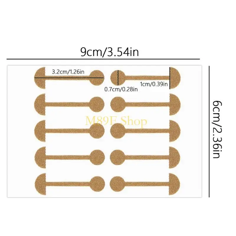 M89F 10 PCS Autocollants nasaux étroits Alière nez Autocollants étroits Patches d'aile nasale