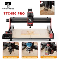 Twotrees-enrutador CNC de 3 ejes/4 ejes, fresadora y cortadora TTC450 PRO, grabador de joyería para madera, acrílico, PCB, PVC, MDF, Metal