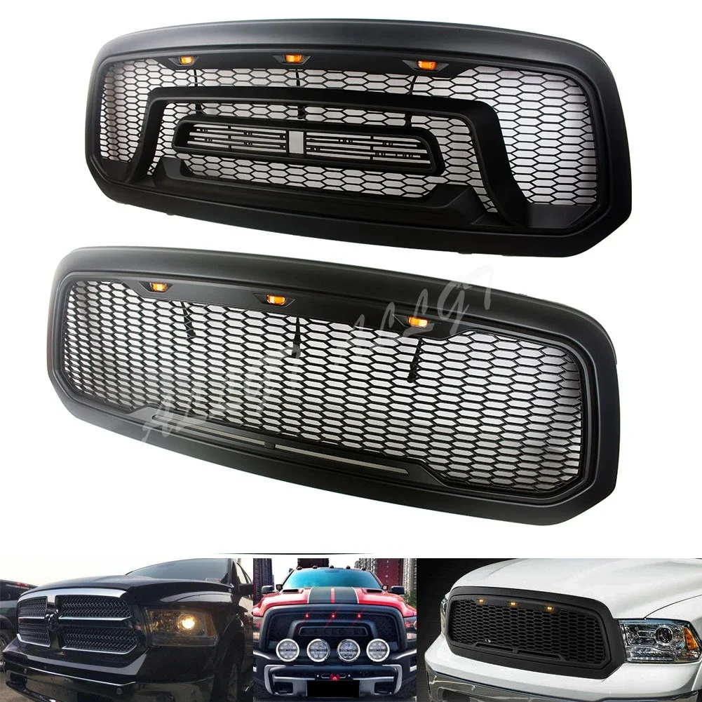 Car  Front Grill Hood LED Light Upper Honeycomb Billet Faceflit For Dodge Ram 1500 2013 2014 2015 2016 2017 2018