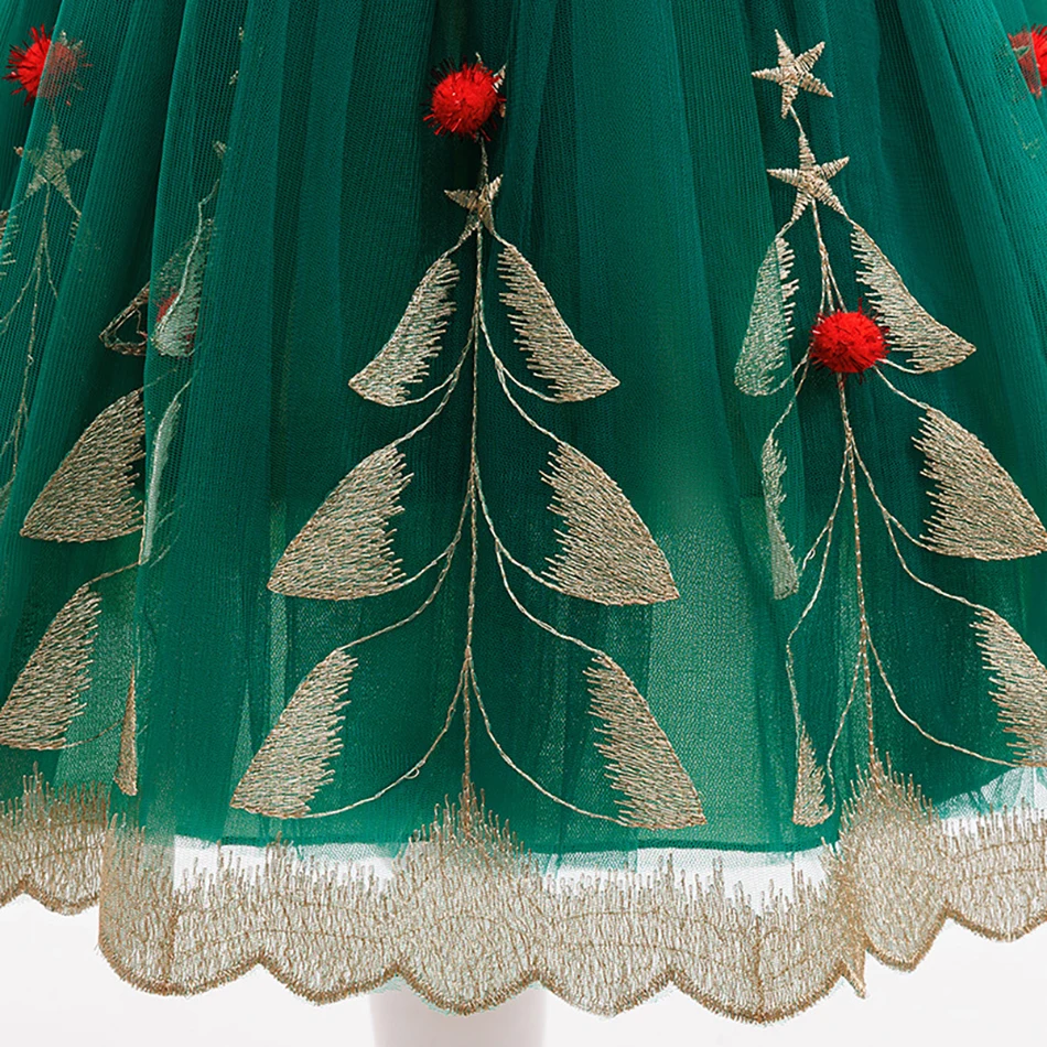 أطفال شجرة عيد الميلاد نمط شبكة فستان الأميرة الطفل الوليد البنود رقيق تنورة فتاة نافيداد فساتين الحفلات زي الفتيات الملابس