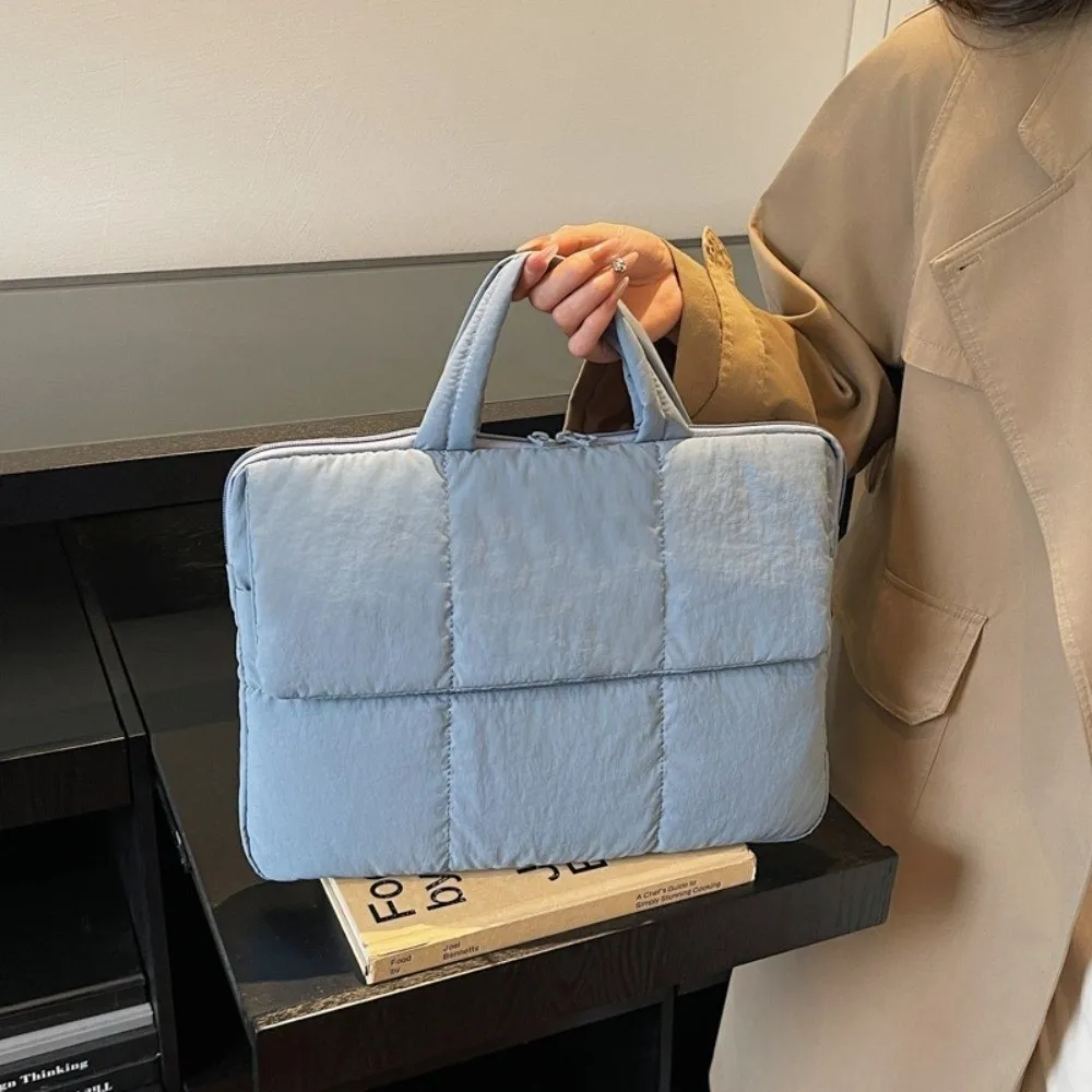 16 Inch Laptop Handbag Shockproof Water Resistant Pillow Laptop Sleeve Quilted Puffer Lightweight Notebook Storage Bag Travel