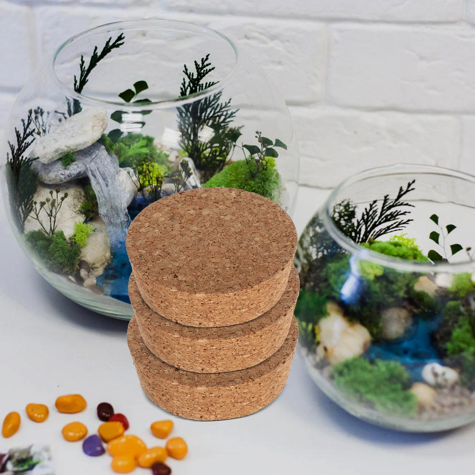 

6 Pcs Flower Vase Block Cork Lid Replacements Various Canning Jar Lids Brown Covers Caps Tops
