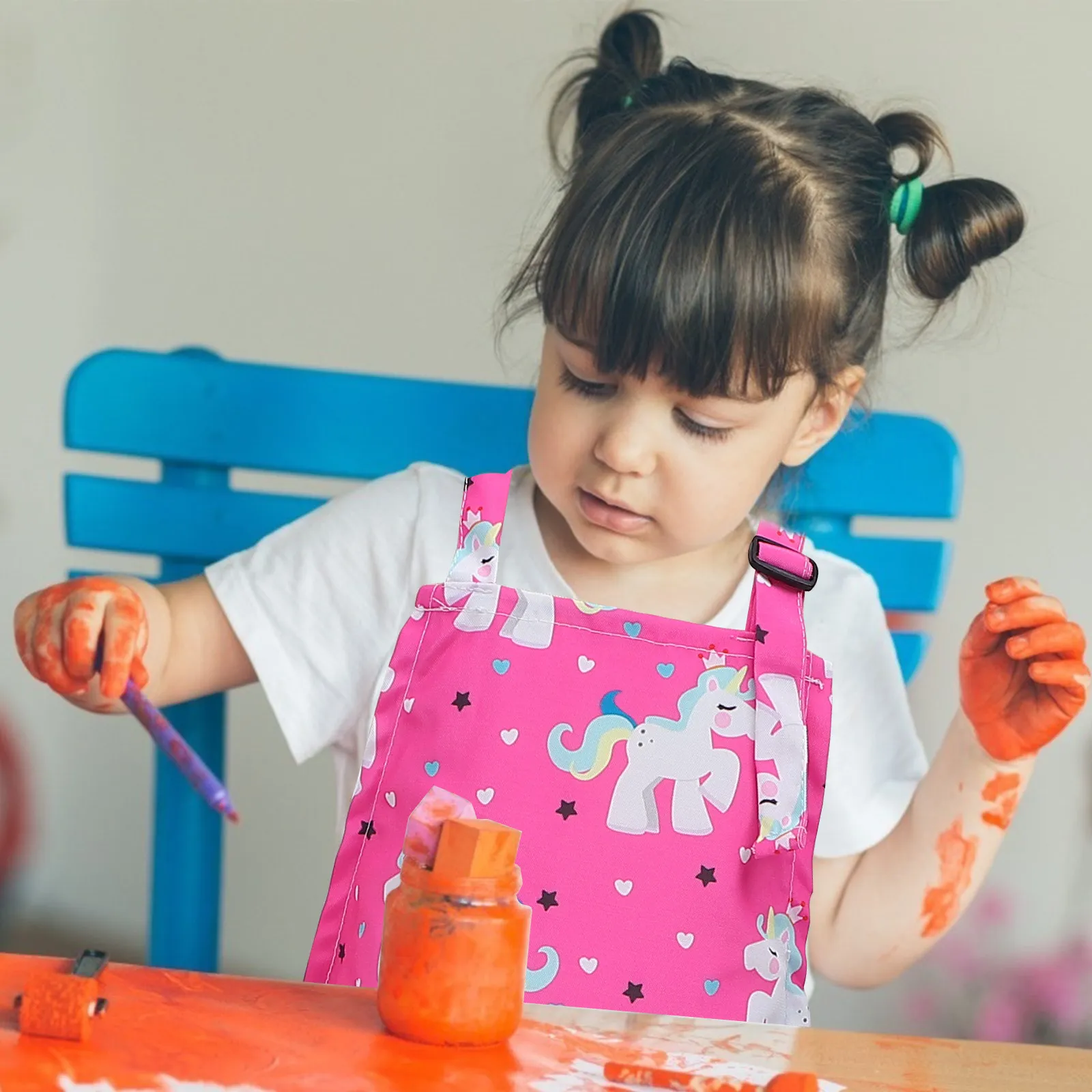 

1pc Children Apron Multi-Functional Waterproof Reusable Adjustable Kids Painting Smock For Art Craft Drawing Baking Cooking