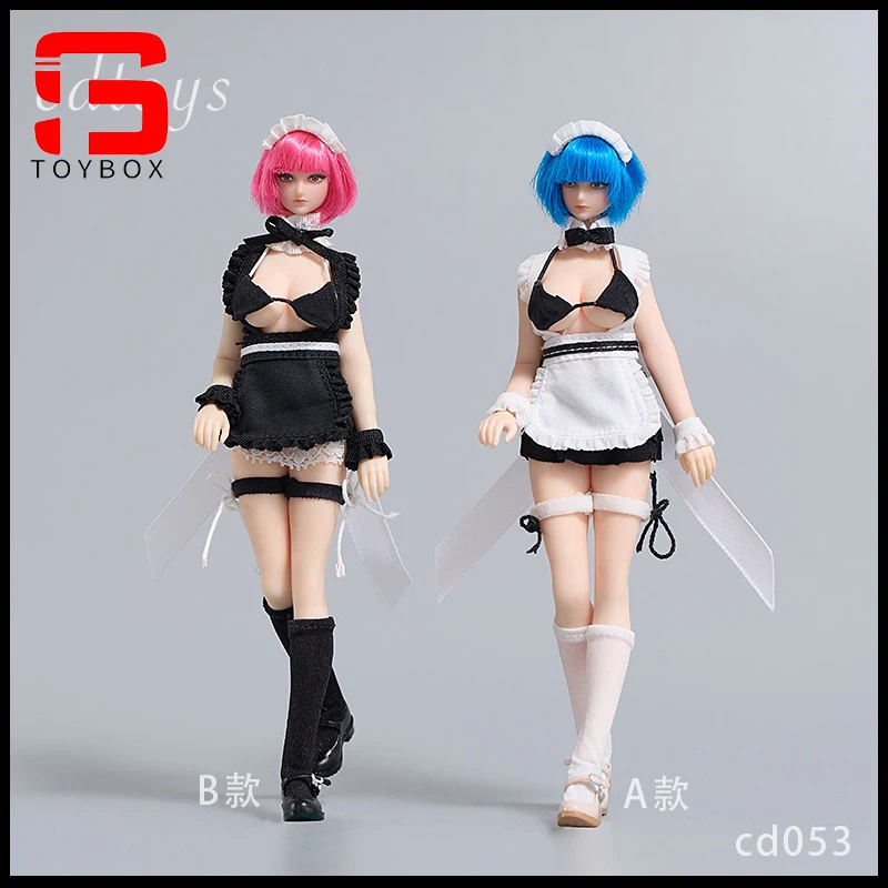 In Stock cdtoys cd053 1/12 Scale Female Cute Maid Outfit Clothes Set Model Fit 6'' Soldier Action Figure Body Dolls