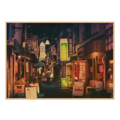 Japanese Street Scene Kraft Paper Poster, Izakaya, Sushi Restaurant, Retro Decoration, 30Pcs