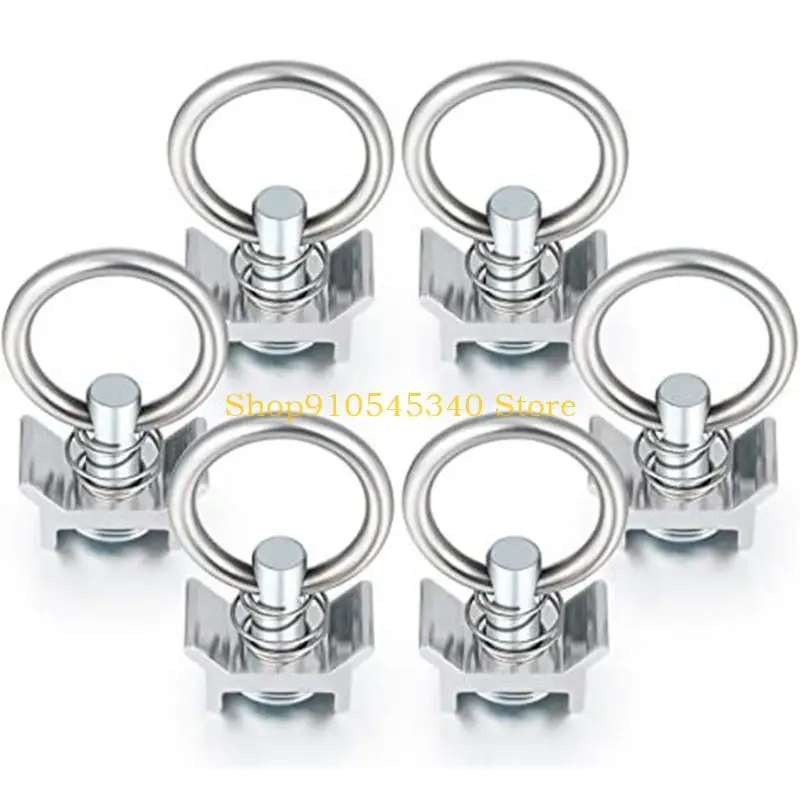 U2JA Trailer Tie-Down Rail Clip L Track Single Stud Fitting Set with 360 Degree Turning Design, 16 Piece L-Track Hardware
