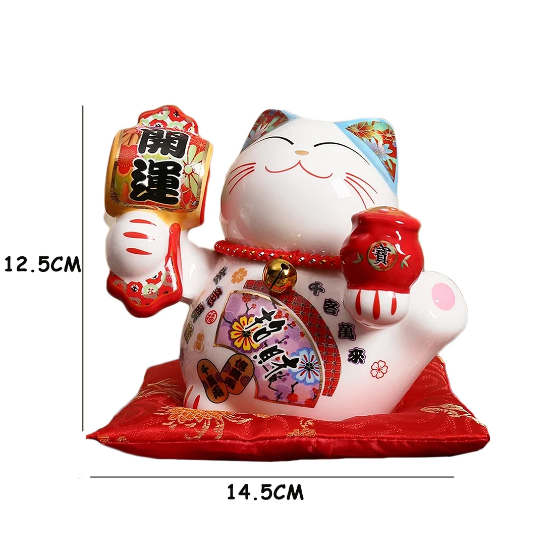 5 بوصة السيراميك قطة الحظ اليابانية Maneki Neko تمثال الخزف محظوظ القطط عملة البنك فنغ شوي ديكور حلية ديكور المنزل