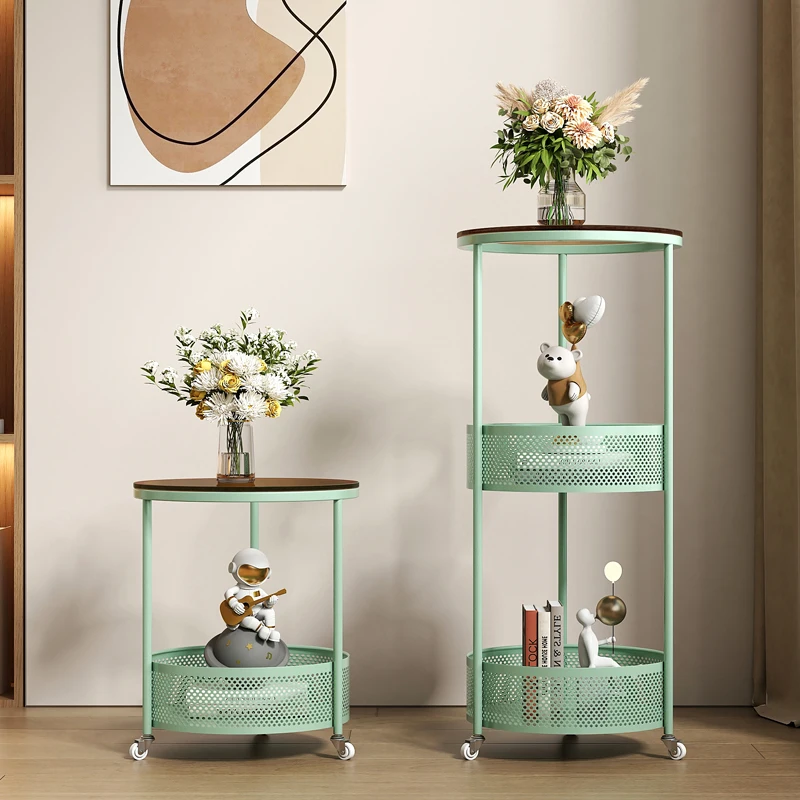 Sturdy Wrought Iron 4-Tier Flower Stand with Tempered Glass Shelves Rolling Plant Holder for Balcony Living Room Decor