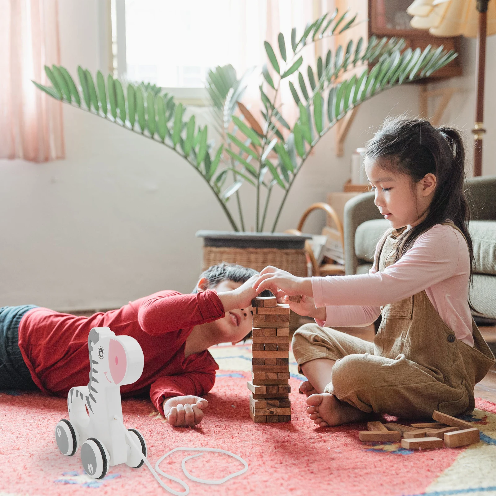 1pc rimorchio per animali per bambini tirare lungo la camminata apprendimento carino regalo per auto da trascinamento in legno per bambini compleanno Natale