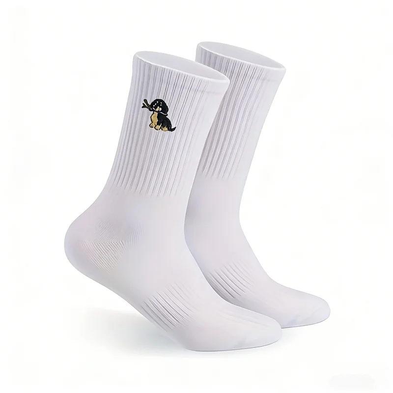 

1Pairs Women Tennis Socks Sports Socks, Roof Gifts Breathable Socks Women Cotton Mid Tube Socks, Crew Socks For Dog Owners 38-42