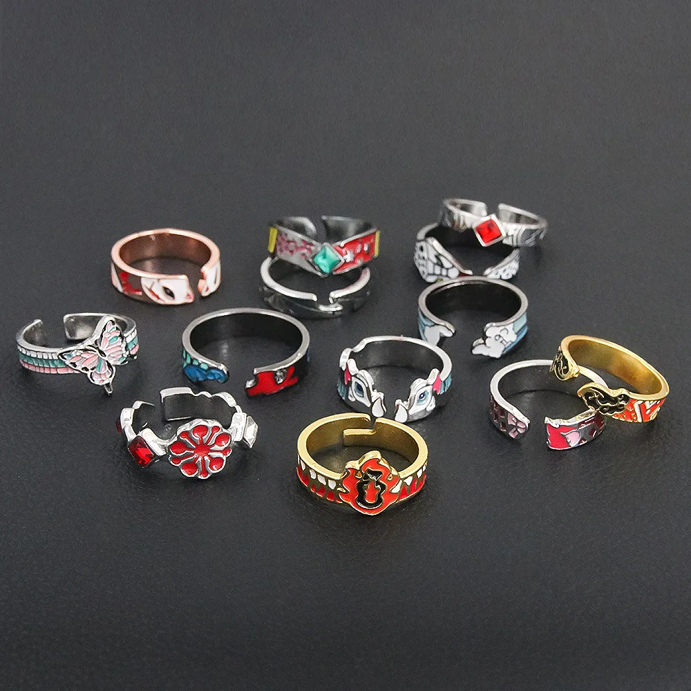 Demon Slayer Anime Ring Kimetu No Yaiba Tanjirou Nezuko Agatsuma Zenitsu Kochou Shinobu Ring Woman Man Cosplay Accessories Gift