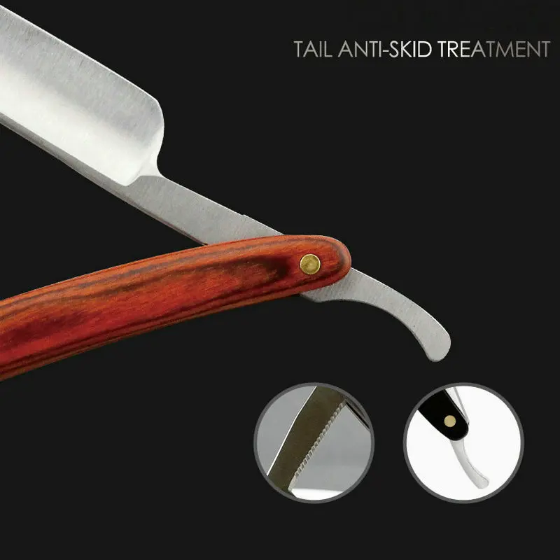 ماكينة حلاقة بحافة مستقيمة من الفولاذ المقاوم للصدأ الفاخر: ماكينة حلاقة يدوية حادة وقابلة للطي لحلاقة اللحية الدقيقة #5