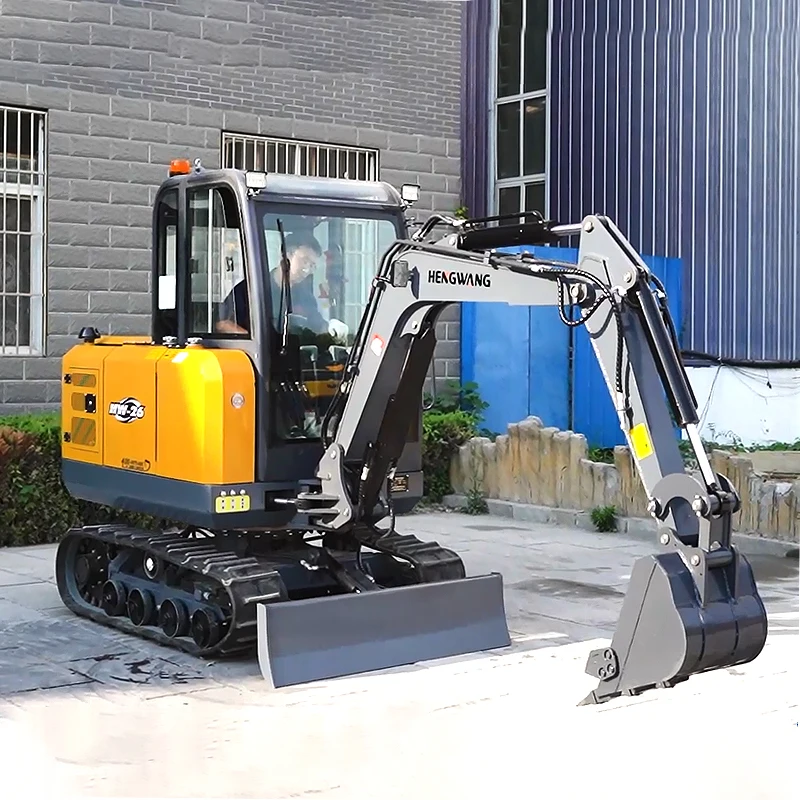 HW-26 Mini Excavator With Cabin Crawler Digger Machine 2.5 Ton Bagger Agricultural Tractor Equipment And Garden Tools Custom