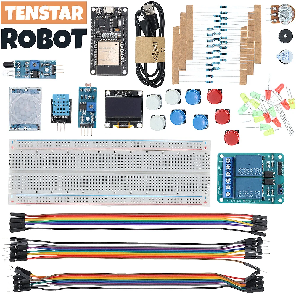 Basic Starter Kit for ESP32 ESP-32S WIFI Development Board for Arduino Project Learning Kit with Tutorials ESP32 kit with box