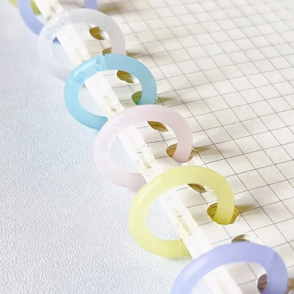 20pcs/box Transparent Colorful Loose Leaf Rings Easy Open Close Reusable Plastic Binding Coils Durable Plastic Sturdy Plastic