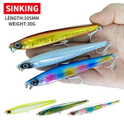 1 szt. Tonące przynęty 105mm 30g Casting Heavy Minnow Seabass pstrąg sprzęt wędkarski Isca Pesca Minnow twarda przynęta 9150