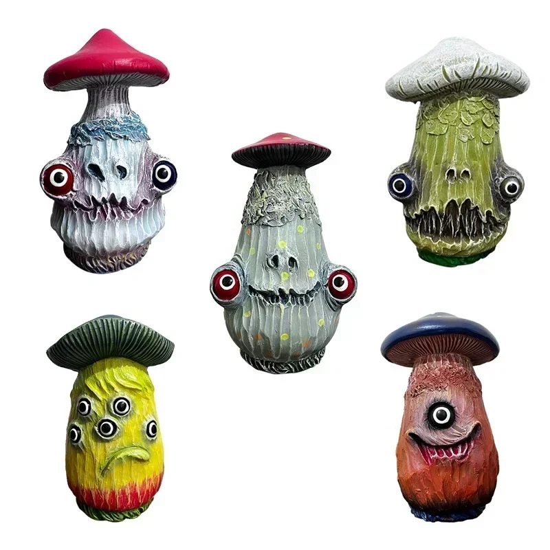Figura resina calavera monstruo hongo - Decoración hogar y oficina - imagen 5