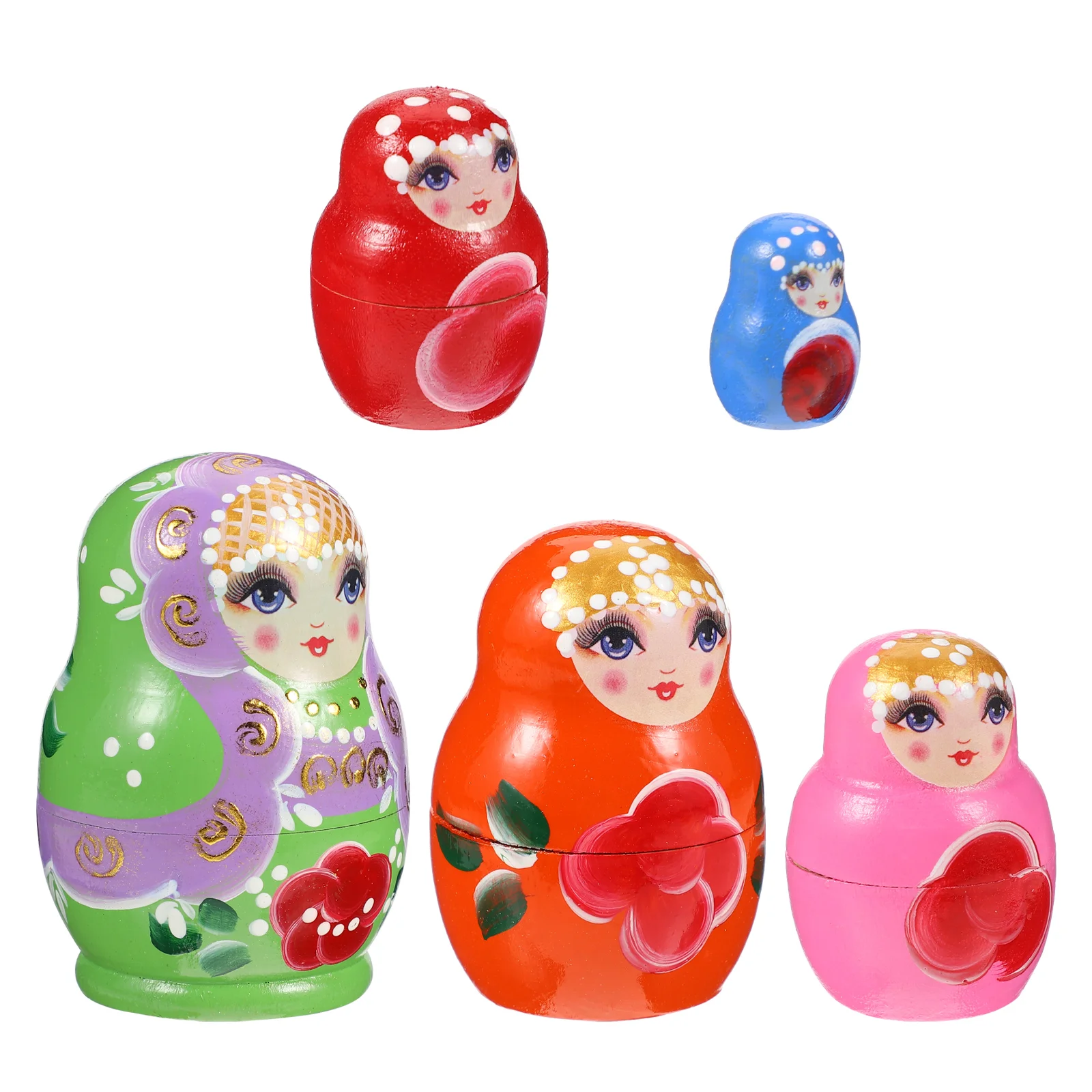 5 peças quebra-cabeça matryoshka criança brinquedos infantis russo empilhamento matryoshkas de madeira