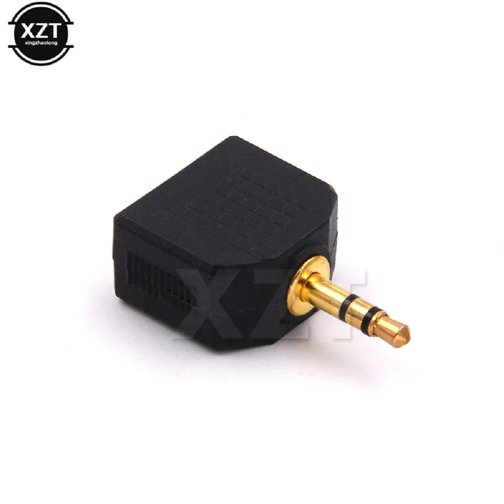 Mini Stereo 3.5mm Audio Jack 1 to 2 Conversion Plug Male to Double 3.5mm Female Headphone Adapter Y Splitter Adapter Plug