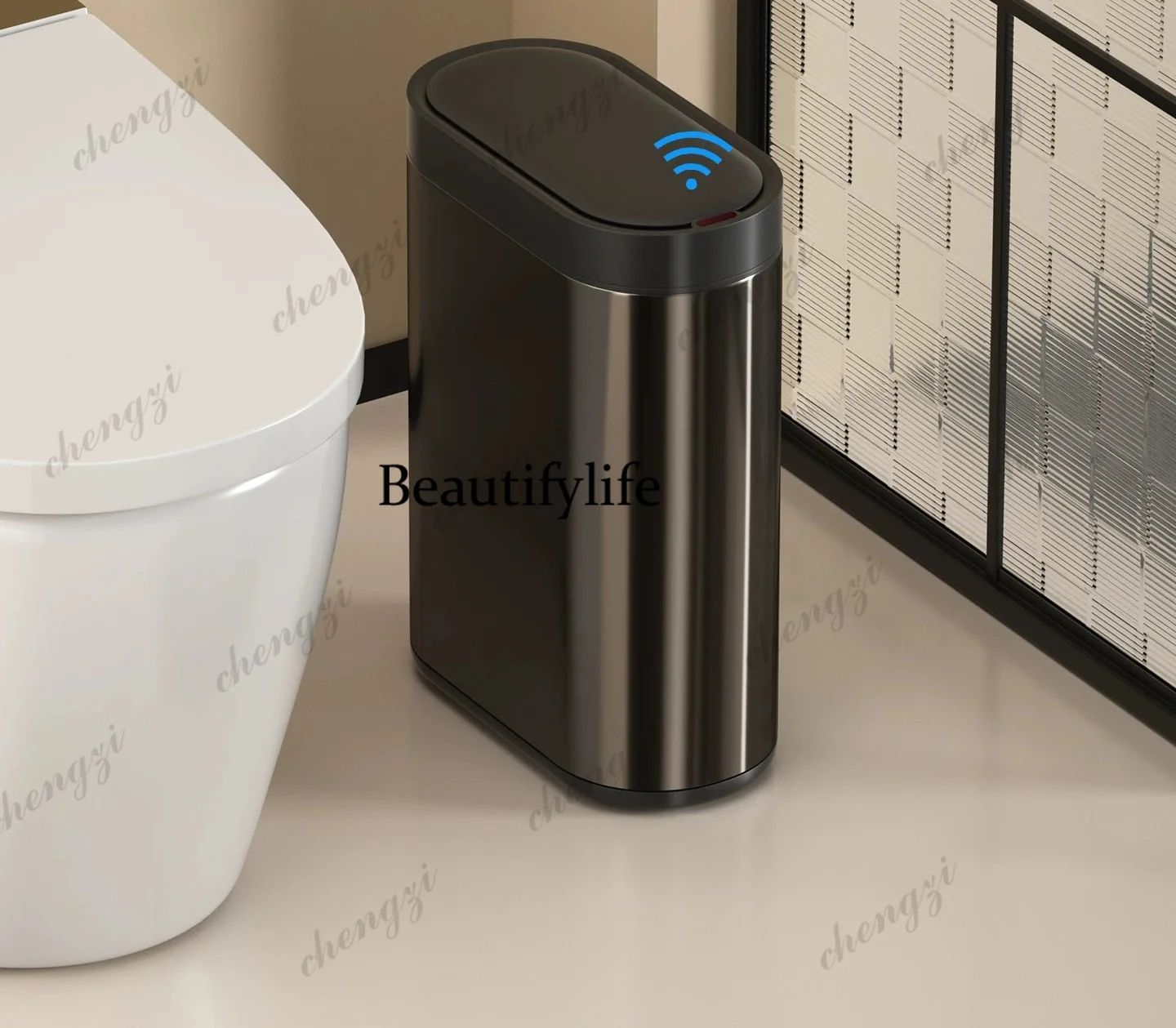 Bathroom induction trash can household light luxury high value toilet smart electric ins wind new narrow slot