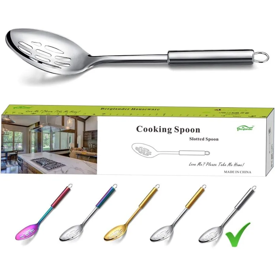 

Cng Spoon Berglander Stainless Steel Slotted Spoon Basting For Cng Kitchen Serving Non-Stick And Heat Resistant Dishwasher Safe
