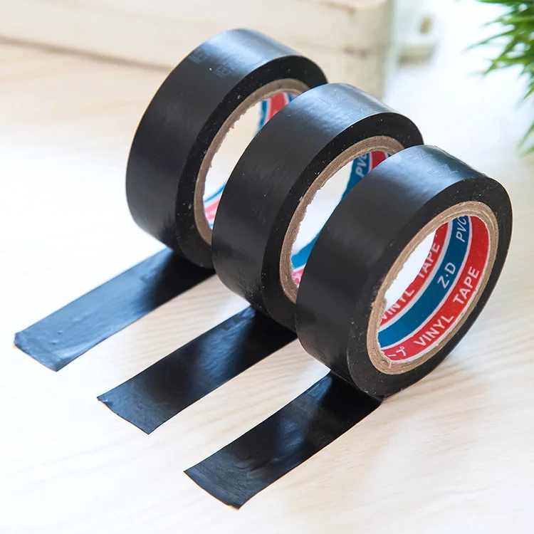 Electrical Insulating PVC Tapes Temperature Resistant Heat Black Insulating Tape Self Adhesive Electric Wire Protection Tapes