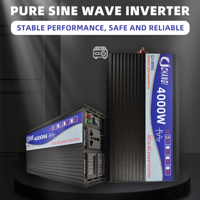 Pure Sine Wave Inverter 2000W 3000W 4000W DC 12V / 24V AC 110V 220V 50Hz 60Hz Power Inverter Home Car Converter Solar Energy