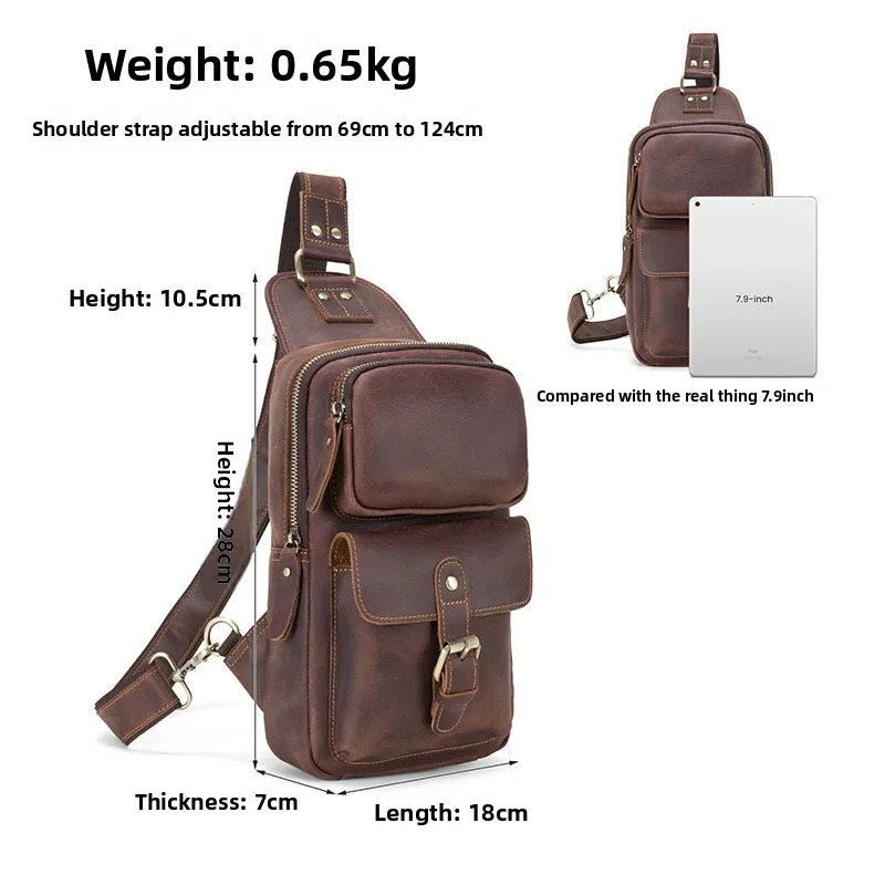 حقيبة صدر كروس كلاسيكية للرجال، حقيبة ظهر بكتف واحد ثلاثية الأبعاد متعددة الجيوب ذات سعة كبيرة، حقيبة رجالية راقية #3